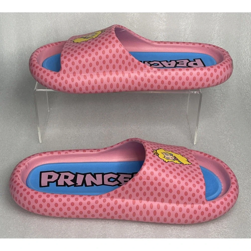 Ground Up Princess Peach Slides Slip On Pink Sandals Super Mario Women's Size 11